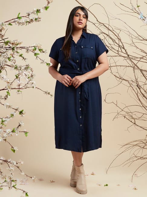 Gia Curves by Westside Navy Becka Shirtdress Price in India