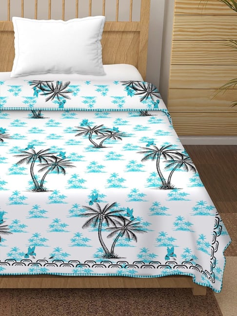 BELLA CASA Canva Printed White 180 TC Cotton Single Reversible AC Dohar