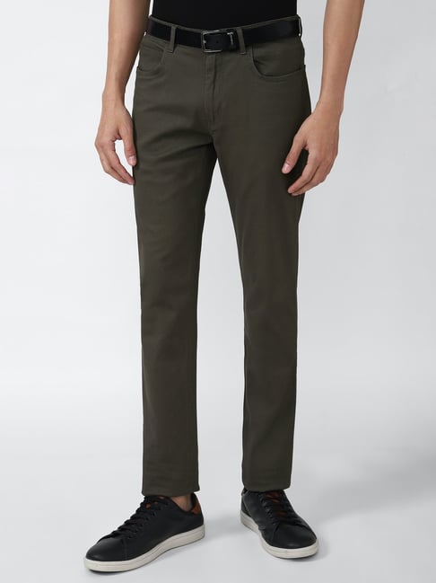 Buy Men Black Solid Slim Fit Formal Trousers Online - 792151 | Peter England