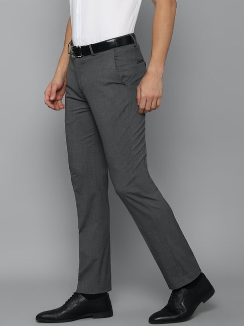 Buy LOUIS PHILIPPE Grey Solid Polyester Viscose Slim Fit Mens Formal  Trousers  Shoppers Stop