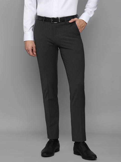 Louis Philippe Permapress Grey Slim Fit Flat Front Trousers-picture-12