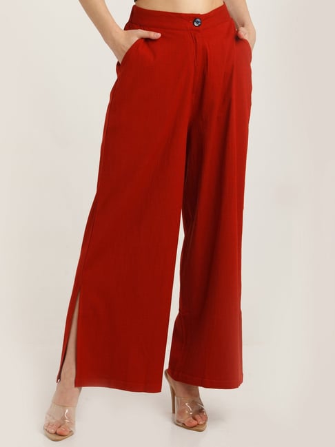 FABNEST Western Bottoms  Buy Fabnest Women Handloom Cotton Red Check Palazzo  Pant Online  Nykaa Fashion