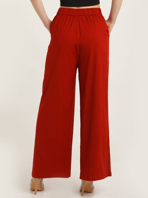 Buy Vero Moda Dark Red Regular Fit Pants for Women's Online @ Tata CLiQ