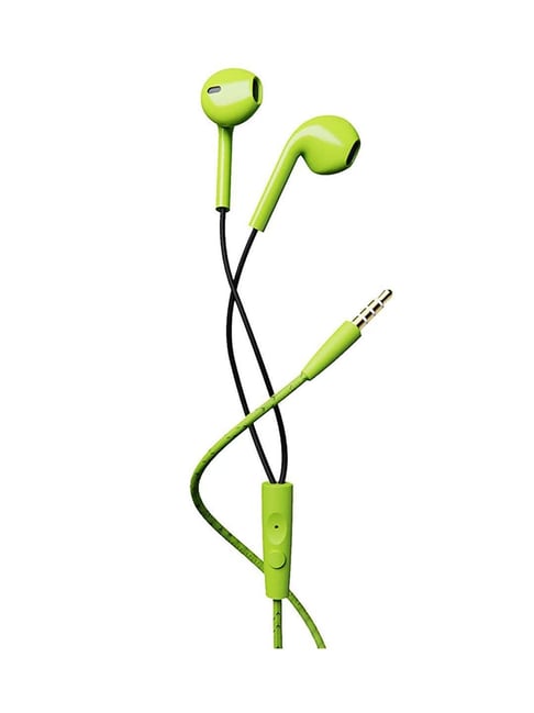 boAt Bassheads 105 Wired in Ear Earphones with Mic (Green, Spirit Lime)