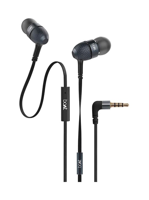 boAt Bassheads 225 Wired in Ear Earphone with Mic (Black Indi)