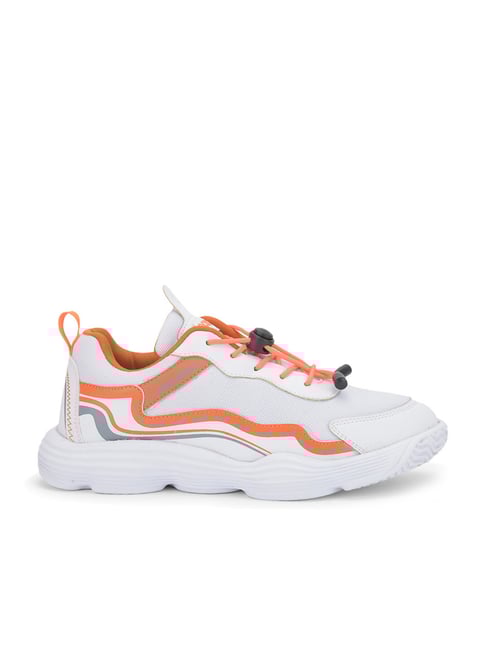 LEAP7X By Liberty Kids White Orange Lace Up Shoes