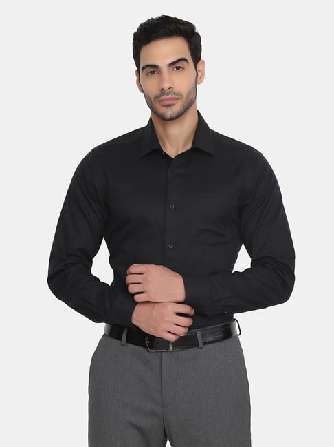 Blackberrys Black Cotton Slim Fit Shirt