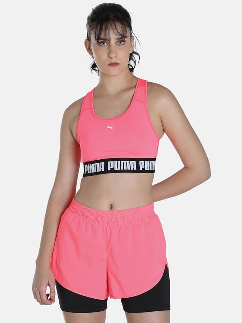 Puma Mid Impact Pink Graphic Sports Bra