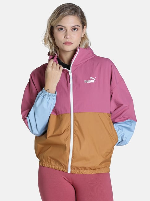 Pink cheap puma windbreaker