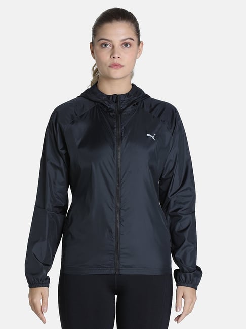 Puma Favorite Woven Jacket Black Logo Print Jacket