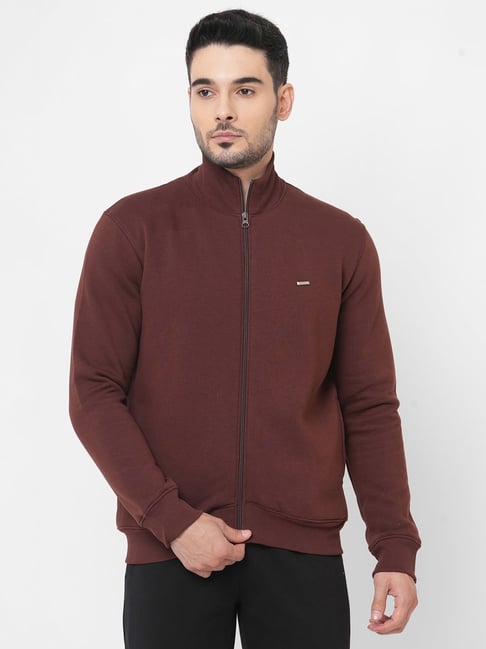 Buy Sweet Dreams Dark Brown High Neck Sweatshirt for Men's Online
