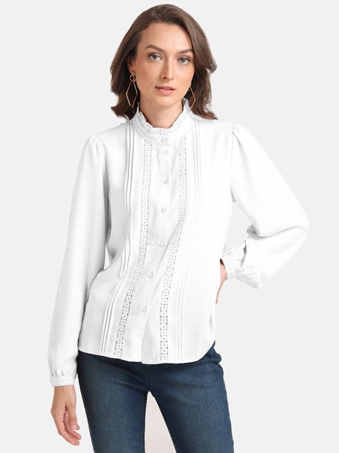 Kazo White Embroidered Shirt Price in India