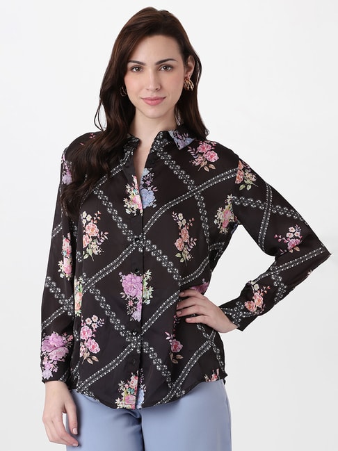 AND Black Floral Print Shirt Price in India