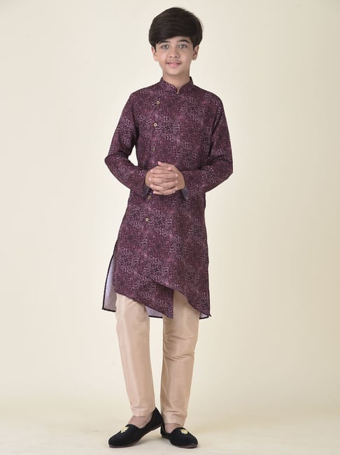 TABARD Kids Purple Printed Kurta
