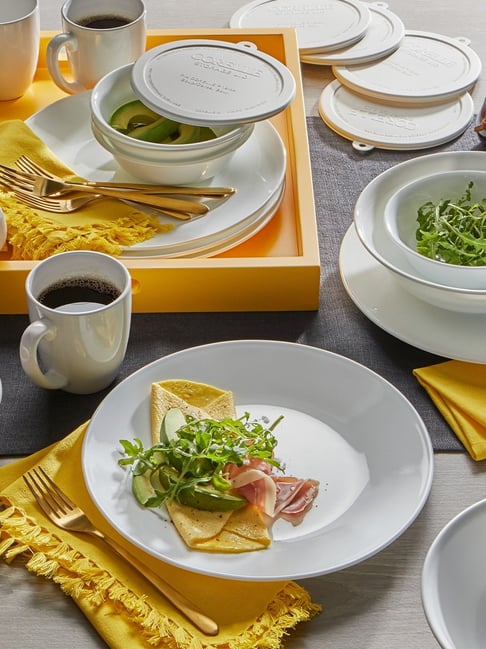 Corelle Livingware Winter Frost White Vitrelle Glass Dinner Set Pack of