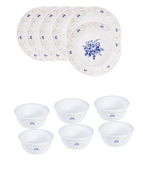Corelle Asia Gold Series 12 Pc Basic, Mini, Starter Breakfast Set Katori - Blooming Blue-picture-36