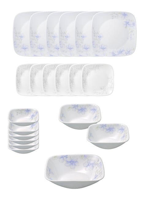 Buy Corelle White Vitrelle Glass Dinner Set Pack of 21 at Best