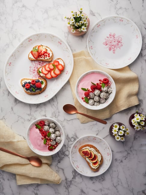 Corelle Asia Gold Series Blooming Pink 31cm Oval Serving Platter Pack of