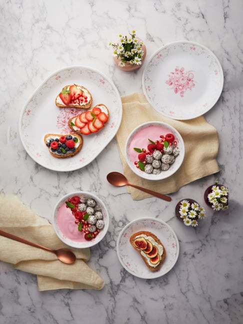 Corelle Asia Gold Series Blooming Pink 17cm Small Plate Pack of 6-picture-39