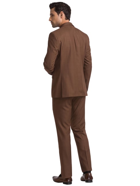 Suits  Skinny Fit Brown Suit Trousers  Burton