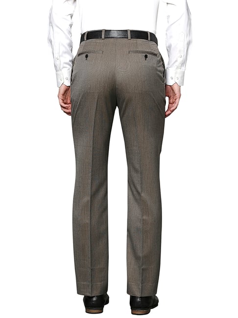 Buy ALLEN SOLLY Mens Pleated Front Slim Fit Solid Formal Trousers |  Shoppers Stop