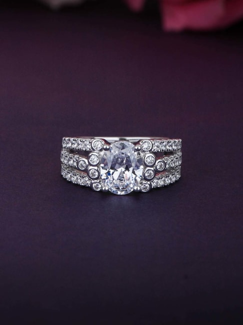 Stuan Exquisite Hollow Out Ring, Shiny Diamond Ring, India | Ubuy