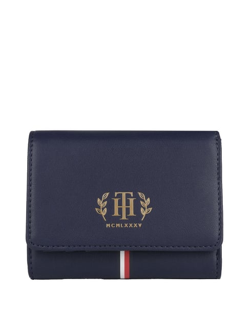 Tommy Hilfiger Navy Striped Tri-Fold Wallet for Women