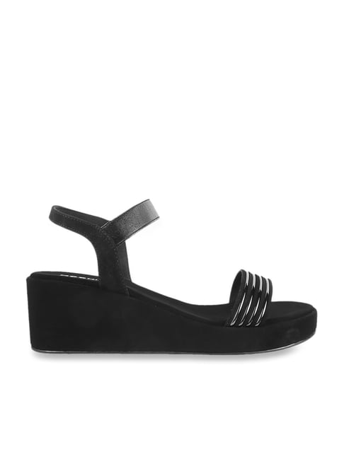 Buy Minnetonka women adjustable buckle open toe wedge sandals black Online  | Brands For Less