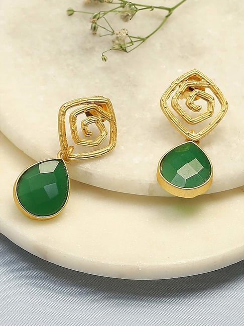 Emerald Green Natural Corundum Earrings Faceted Heart Shaped Teardrops –  Spyglass Designs