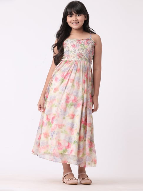 Childrens Girls Formal Elegant Floor-Length White Ball Gown Dress MG B1 6-7  YEAR | eBay