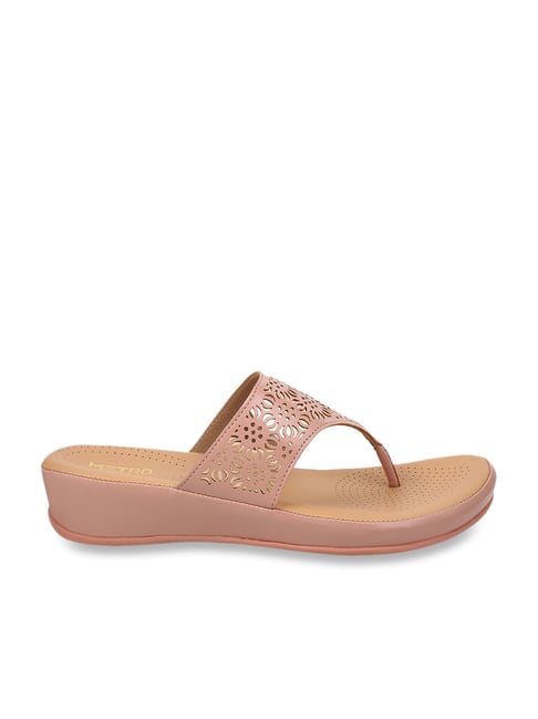 Metro Women's Pink Thong Wedges