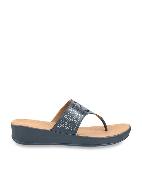 Metro Women's Blue Thong Wedges