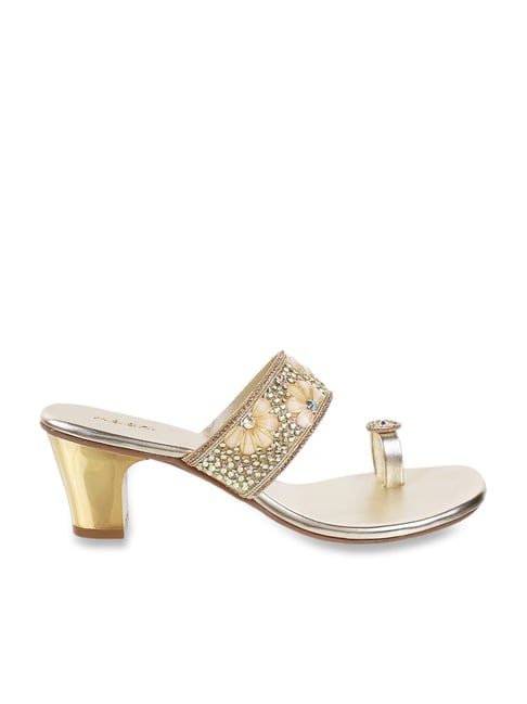 Mochi Women's Gold Toe Ring Sandals Price in India