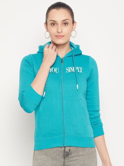 Turquoise hooded outlet sweatshirt