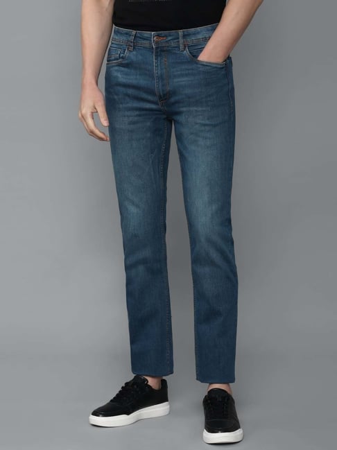 Buy Louis Philippe Jeans Blue Cotton Regular Fit Jeans for Mens
