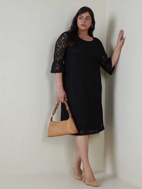 Gia Curves by Westside Black Lace Dress Price in India