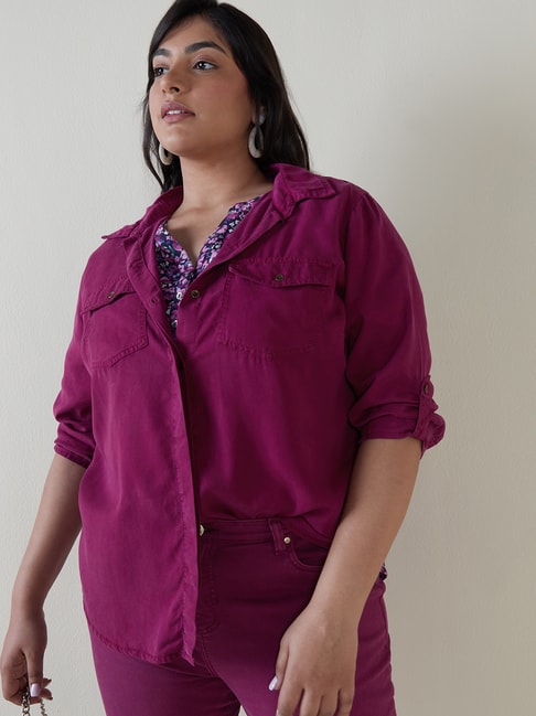 Gia Curves by Westside Purple Alaya Shirt Price in India