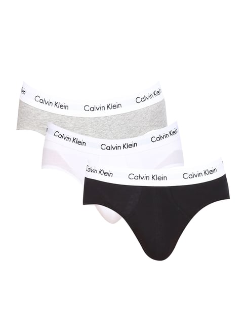Buy Calvin Klein Underwear White, Black & Grey Classic Fit Briefs for Men  Online @ Tata CLiQ Luxury