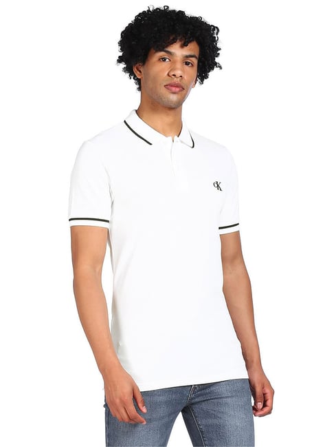 Calvin Klein Jeans Bright White Slim Fit Polo T-Shirt