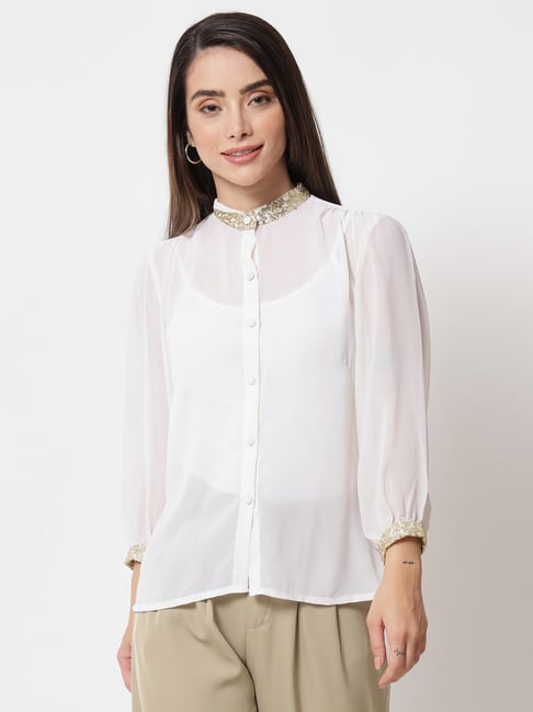 Studiorasa White Regular Fit Shirt Price in India