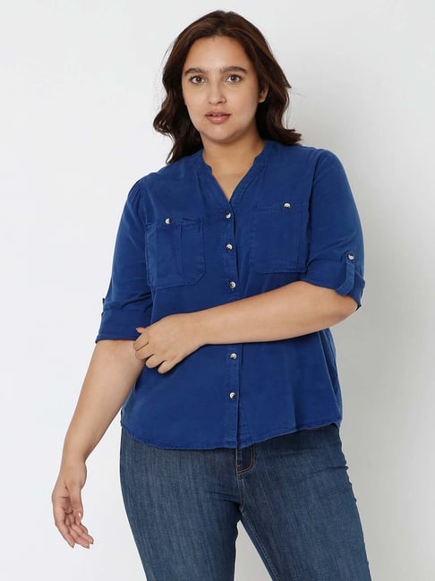Vero Moda Curve Blue Shirt Price in India