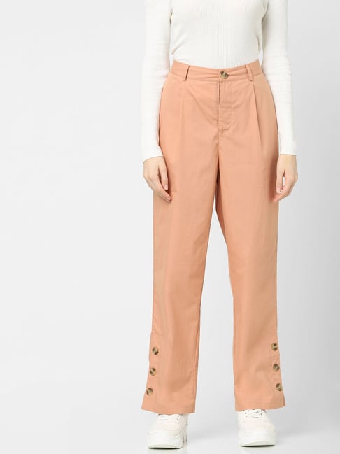 SweatyRocks Women's Elegant High Waist Pleated Pants Button Front Wide Leg Trouser  Pants Black XS at Amazon Women's Clothing store
