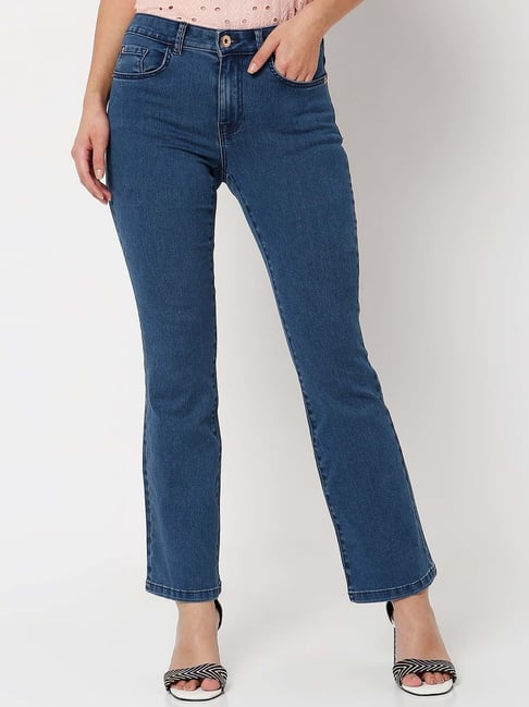 Vero Moda Blue Regular Fit Mid Rise Jeans