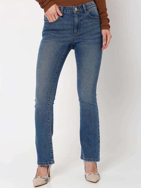 Vero Moda Blue Regular Fit Mid Rise Jeans