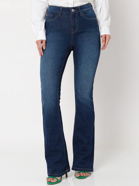 Vero Moda Blue Regular Fit High Rise Jeans