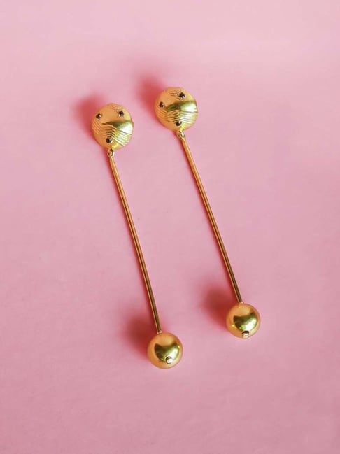 Shimmering Gold Drop Earrings