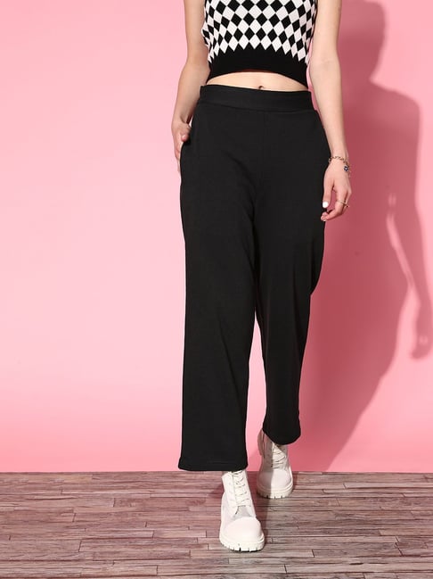 Melon by PlusS Black Regular Fit Trackpant