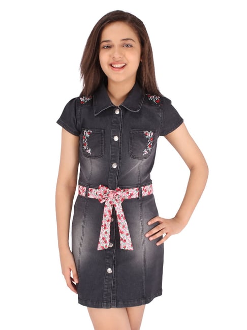 Buy Shirt Style Denim Dress for Girls for Girls Clothing Online