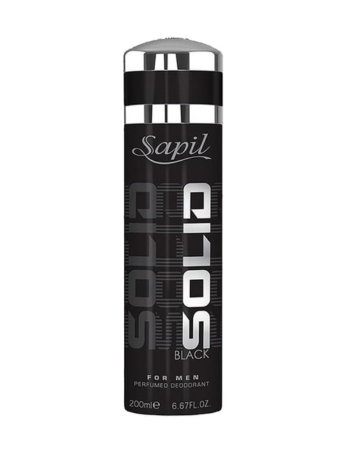 Buy Sapil Solid Black Perfumed Deodorant Spray For Men 200 ml at
