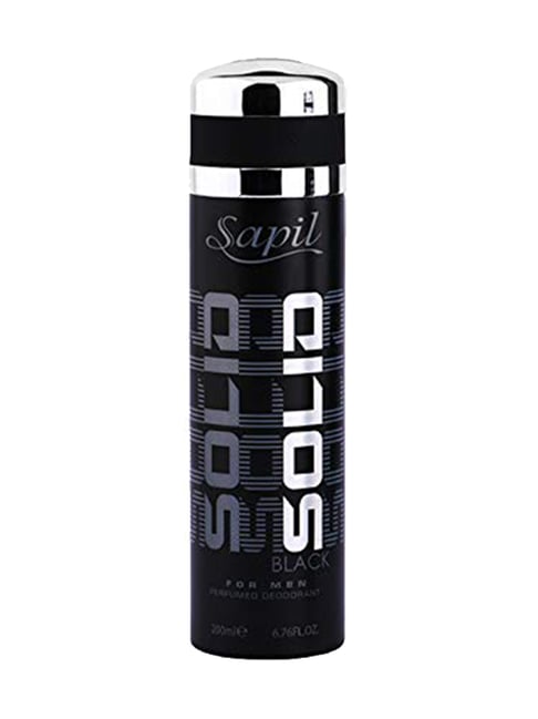 Buy Sapil Solid Black Perfumed Deodorant Spray For Men 200 ml at